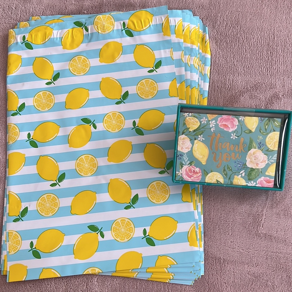 48pc set Thank You Cards & Poly mailers bundle Lemons - Picture 5 of 9
